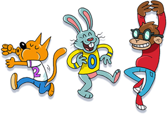 Dancing cartoon characters