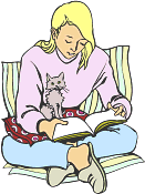 Bibliotherapy with a pet cat